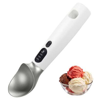Muỗng kem điện 2600mAh | Muỗng kem có chức năng làm nóng với 3 mức độ điều chỉnh nhiệt, màn hình LED, có thể sạc lại | Dùng cho kem cứng và nhiều loại kem khác