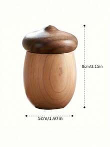 Acorn Shaped Toothpick Holder, Natural Walnut Wood Toothpicks, Wooden Toothpick Box, Creative Cute Cartoon Acorn Shaped Toothpick Container, Portable Minimalist Toothpick Storage Box - View 8