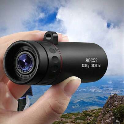 1pc 3000x25 High Definition Monocular Telescope, 3000m Long Distance, BAK-4 Prism And FMC Coating, Portable Rubber Body Optical Equipment, Ideal For Camping, Hiking, Sightseeing, Travel, Observation And Outdoor Adventure, Perfect Gift For Adventurers