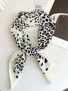 1件豹纹动物图案方巾，可作领巾或围巾 - 彩色 - 查看 8