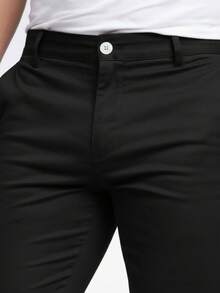Men's Tailored Skinny Bengaline Premium Trousers - Black - View 4