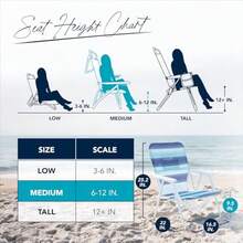 Caribbean Joe - Silla de Playa Plegable 1 posición Ligera y portátil Plegable para Acampar al Aire última intervensión con Correa de Transporte - Raya horizonte - Ver 7
