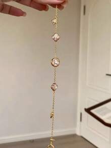 1件优雅四瓣贝壳手链，珠宝礼品，适合女性 - 彩色 - 查看 2