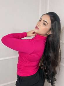 Cacharrel Women's Blouse With Long Sleeves And High Collar - 粉色 - 查看 4