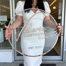 Personalized Rose Gold Transparent Acrylic Business Sign , Custom Round Sign For The Wall, Office Business Sign, Custom Logo Sign, Outdoor Business Sign, Beauty Salon Decor, Custom Boutique Logo, 3D Business Logo, Modern Sign Acrylic Sign, Custom Logo Sign, Round Acrylic Logo Sign, Business Logo Sign, Salon Sign, Sign For Business, Acrylic Business Sign - Multicolor - View 6