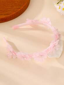 1pc/3pcs Girls Pearl & Faux Flower Headband Set, Suitable For Daily Decoration, Gift - Multicolor - View 3