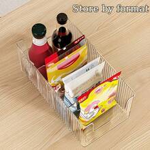 Large Capacity Transparent Spice Storage Box With Removable Dividers, Multi-Functional For Kitchen Use, Suitable For Refrigerator Storage, Designed For Countertop, Helps Save Countertop And Cabinet Space, Adjustable And Combinable - Multicolor - View 9