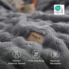 Bedsure Summer Vacation Bedding Set (Holiday Essentials), 3D Fleece Bubble Blanket For Couch, GentleSoft Blanket For Sofa Bed - Luxury Soft Cozy Blanket Gifts, High-Quality Polyester Twin XL Blanket, Soft Bedding Set Gift For Graduation/Vacation/Birthday Decoration/Back To School, For Room Decor, Home Decor, Bedroom Decor, Dorm Decor, Father's Day Gift - 灰色 - 查看 2