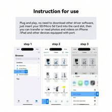 1pc 2-In-1 Dual Slot SD/TF Card Reader Adapter Compatible With Iphone/ Series, Portable Plug And Play Memory Card Reader Compatible With IPhone 14 Pro Max/14 Pro/14 Plus/14/13/12/11/XS/XR/8/7/6/ - White - View 5