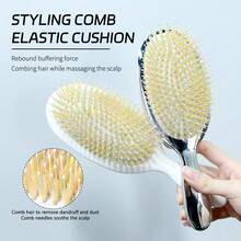MASTERLEE 1pc Colorful Comb With White Bristles Air Cushion Hair Brush, Head Massage Air Pad Brush, Promotes Blood Circulation, Detangles Hair, Suitable For All Hair Types - Multicolor - View 4