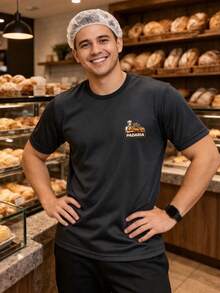 T-Shirt For Bakery Uniform/Confectionery, Polyester - Black - View 1