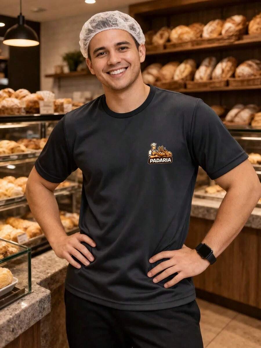 T-Shirt For Bakery Uniform/Confectionery, Polyester - Black - View 1