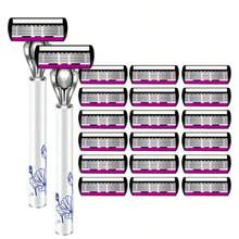 男女通用剃毛器，不锈钢手动脱毛器，胡须去除器 - 轻松无痛地剃除腿部和腋下毛发 | 不锈钢脱毛器 - 彩色 - 查看 11