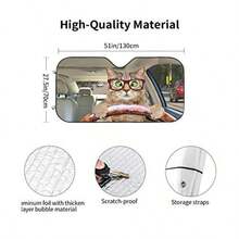 ZFun Cute Cat Driving Car Front Windshield Sun ShadeAuto Sunshade For Car Truck SUV - Blocks Uv Rays Sun Visor Protector 51" X 27.5"Inch Upgrade Hardened1 - 樣式 6 - 查看 3