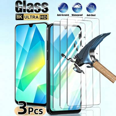 Bộ 3 miếng dán màn hình cường lực độ phân giải cao, phủ lớp chống thấm nước và dầu, chống bám vân tay, chống trầy xước, chất lượng hình ảnh 4K không suy giảm, tương thích với Samsung A14/A15/A25/S23 Fe/A54/S24FE/A16/A36/A56//A16/A17/A07/Galaxy S21/S22/S23/S24 Ultra/S24FE/Galaxy S25 Ultra/S25 Series