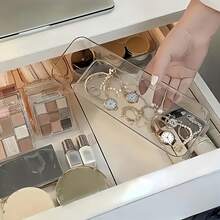 18pcs Transparent Tray/Storage Box Set, 7 Sizes Trays, Multi-Purpose, For Storing Cosmetics, Small Tools, Tableware, Suitable For Vanity, Kitchen, Office Drawers, Bedroom, Fits Various Scenarios - Clear - View 5