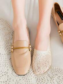 1/3/5 đôi tất ren kiểu thuyền dành cho nữ, thích hợp cho mùa xuân và mùa hè, tất chống trơn trượt, không lộ viền, lý tưởng để mang cùng giày da và giày thường ngày. - Nhiều màu - Xem 1