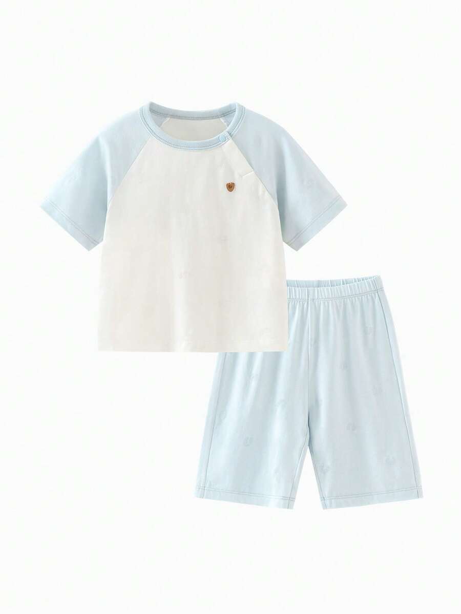 mini bala 婴儿家居服套装 夏季柔软速干透气防螨睡衣 2026 舒适儿童睡衣 - 藍色調 - 查看 1