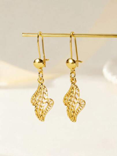 Pendientes de aro elegantes y huecos chapados en oro de 21K para mujeres - resistentes a la oxidación, alternativa duradera al oro, adecuados para uso diario y fiestas, regalo ideal para el Día de San Valentín y el Día de la Madre