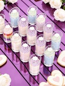 Bộ 15/30 ly tráng miệng nghiêng, bát tráng miệng hình trụ loe/ly pudding/ly tiệc/ly thạch/ly cupcake/bát bánh/bát tráng miệng/ly tráng miệng trong suốt, thích hợp cho các bữa tiệc, đám cưới, Giáng sinh, Năm mới, Ngày lễ tình nhân, sự kiện. - nhiều màu - Xem 8