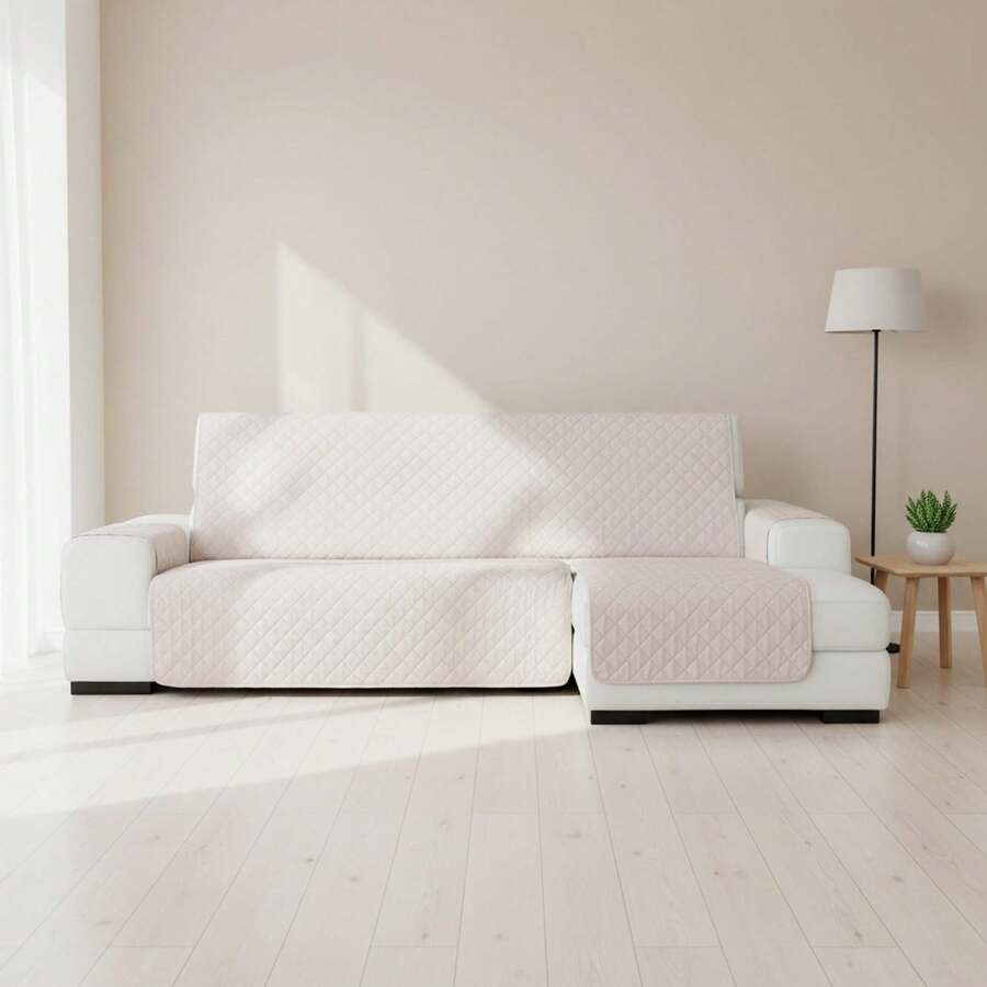 Kiva Regular Right-Facing Padded And Non-Slip Chaise Lounge Sofa Cover, Various Colors Available – Complete Protection, Comfort And Style In An Adjustable And Washable Design - 米色萬寶龍 - 查看 1