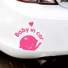 1/3pcs Cartoon Reflective Stickers, Baby In Car Safety Warning Sign, Nighttime Reflective Sticker, Car Bumper Window Decorative Sticker, Cute Waterproof Car Decal - Car Stickers - View 8