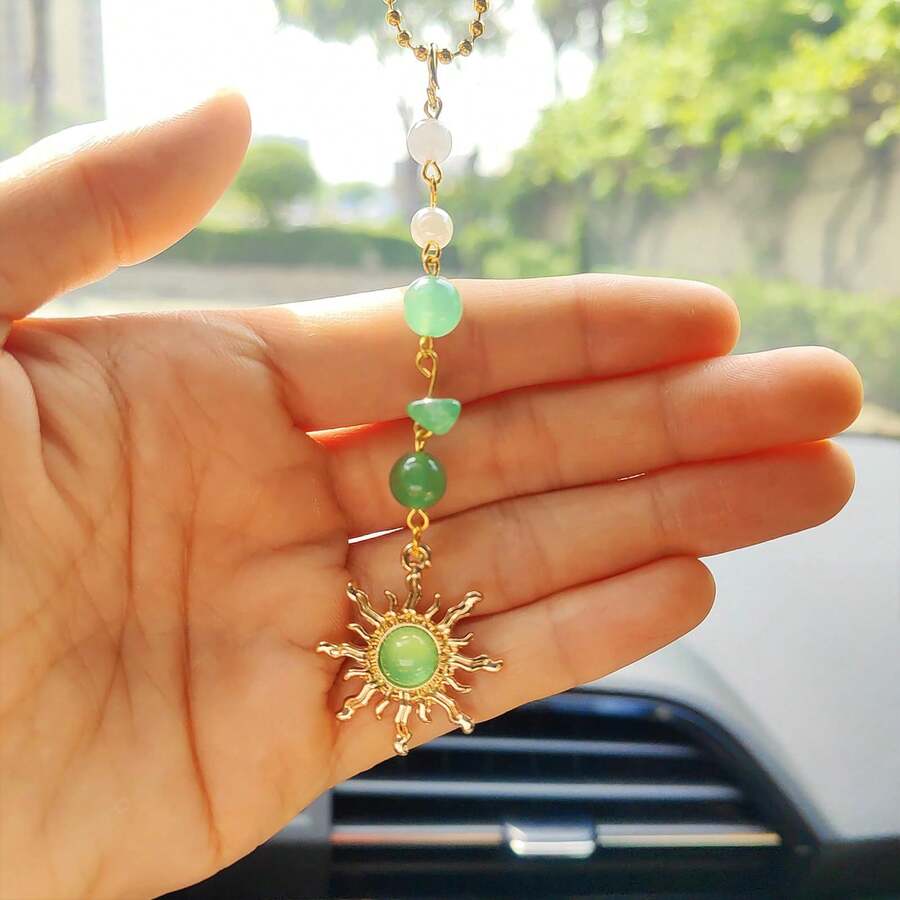 Mặt dây chuyền pha lê hình mặt trời trang trí xe hơi, đồ trang trí nội thất xe hơi bằng pha lê. - A - Xem 1