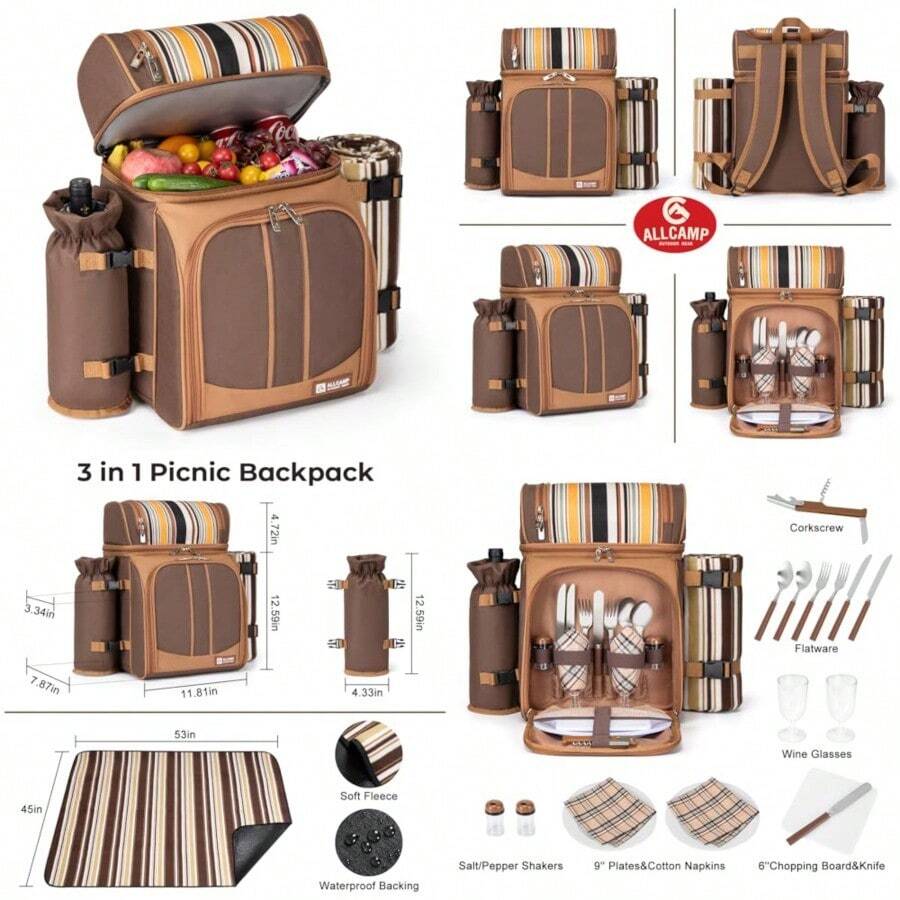 Picnic Backpacks - Marrn1 - View 1