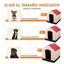 Casa de plástico para Perros casa Duradera para Perros pequeños medianos y Grandes con Suelo Elevado y Rejillas de ventilación ventila fácil de Limpiar y Montar Dog Kennel - Rojo - Ver 7
