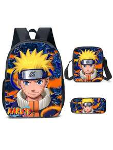 Mochila, bolso de hombro y estuche de lápices con dibujos animados para estudiantes de escuela primaria - Multicolor - Ver 4