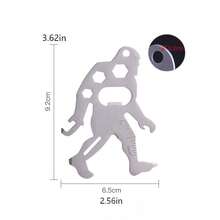 1pc Bigfoot Bottle Opener,Outdoor Backpack Multitool, Key Hanging Gadget, Multi-Functional Tool Card - TOOL - View 7