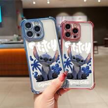 Disney Lilo & Stitch Phone Case – 3D Plush Stitch Design With "Stitch" & "Cosmic Cutie" Text, Tropical Palm Tree & Hibiscus Flower Accents, Clear Transparent Back With Purple Frame, Shockproof Protective Cover For IPhone 17, 16, 15, 14, 13, 12, And 11 Pro Models.. A Fun Gift For Family, Friends, Birthdays, Holidays, And Special Occasions. - 黑色 - 查看 4