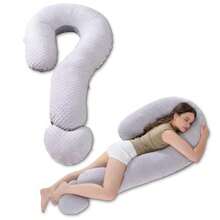 Meiz Question Mark - Almohada corporal Almohada de doble cara con burbujas y terciopelo suave para adultos apoyo único para dormir de lado y embarazo para cama sofá salón gris - Gris - Ver 9