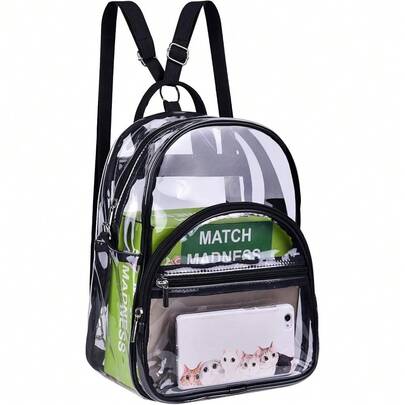 Small Clear Backpack, Clear Bag Stadium Approved 12x12x6, Small Transparent Backpacks See Through Bag For Concert Security 10*8.5*3.1"