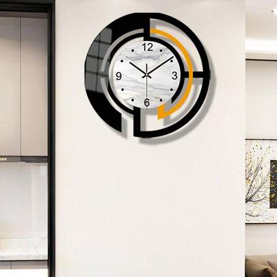 AUOKmall 1 chiếc đồng hồ treo tường gương phong cách tối giản hiện đại, thích hợp cho phòng khách, phòng ngủ, phòng học, hành lang, quán cà phê, phòng nhạc, phòng ăn và các không gian trang trí nhà khác (Không bao gồm pin)