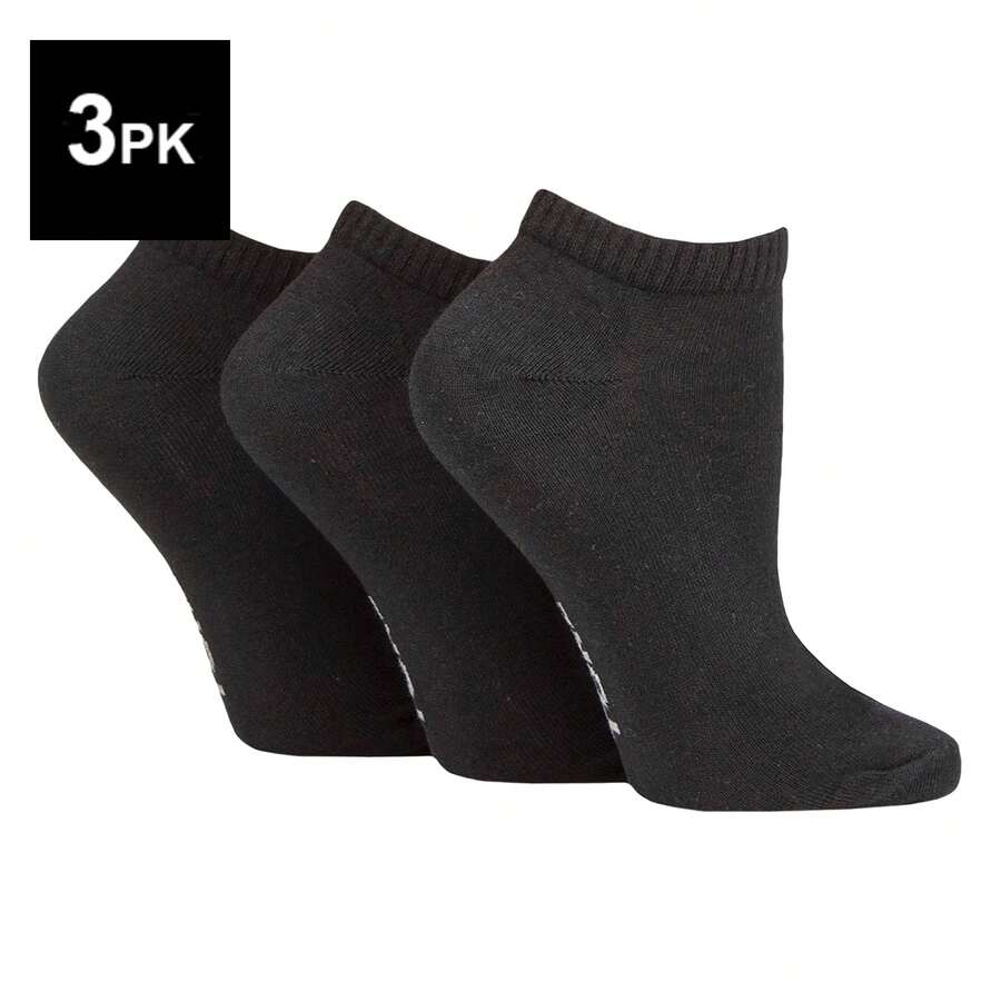 Sock Shop TORE SOCKSHOP TORE - 3 Pack Ladies Plain Sports Trainer Socks - 黑色 - 查看 1