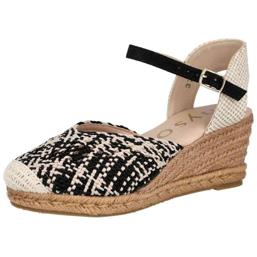 MYSOFT Sandalias de Plataforma 070-195222 para Mujer en color Negro - Negro - Ver 1