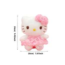 Miniso Piano Lamb básico/estilo de lazo de Sanrio y Hello Kitty Rose Date y Hello Kitty sentado de 8 pulgadas estilo de lazo, relleno de alta elasticidad resistente al desprendimiento, características bordadas exquisitas, regalo para la mejor amiga, adorno/coleccionable para el hogar, regalo atmosférico (1 pieza) - Multicolor - Ver 10