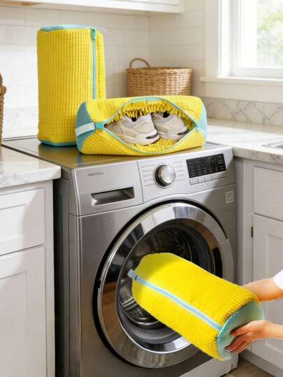 1pc 360° Durable Shoe Wash Bag, Specially Designed For Noise Reduction And Anti-Deformation, Reusable With Drying Function, Suitable For Sports Shoes