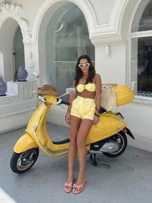 planare Sandalias planas de verano minimalistas y con rayas para mujer, en color amarillo y rosa, adecuadas para uso diario, vacaciones, citas y playa - Rosa - Ver 3