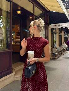Elegant Floral Print Patchwork Casual Party Dress, Suitable Holidays And Vacations - White - View 7