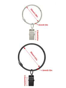 10 piezas Anillos para cortinas con ganchos, ganchos colgantes de metal abiertos para cortinas - 10Pcs - Ver 2