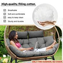 Waterproof Double Chair Cushion Thickened Removable Swing Hammock Cushion - 黑色 - 查看 4