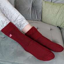 THMO - 3 Pairs Multipack Kids Thermal Socks Ribbed Soft Top Fleece Fluffy Inner Warm Socks For Boys & Girls - Fuchsia - View 3