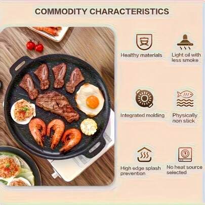 Tấm nướng BBQ kiểu Hàn Quốc bằng gang | Chất liệu gang đúc, bề mặt chống dính, họa tiết hoa hướng dương, thích hợp sử dụng trong nhà và ngoài trời.