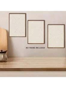 3幅现代抽象几何帆布墙画 - 无框极简主义海报，适合卧室、客厅装饰 - 当代艺术印刷品，是家居、办公室和活动装饰的理想之选 - 完美的礼物之选 - 彩色 - 查看 6