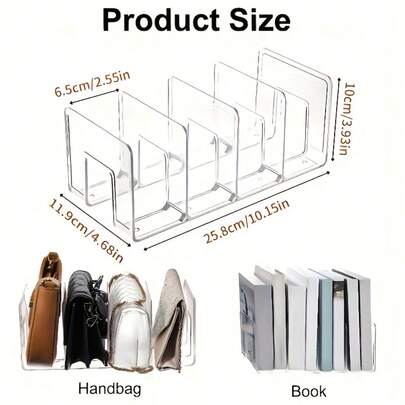 2/4 杂志收纳盒套装，4 个隔层，方便垂直和水平放置，非常适合放在书架和包包上。多功能桌面文件整理盒，办公必备，书架隔板，模块化收纳方案，透明设计/毕业季礼物/返校季礼物