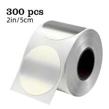 300/500张哑光金色空白涂鸦贴纸，1/2英寸圆形/心形，办公用品，礼品包装，圣诞节，新年派对DIY装饰，适用于证书、信封、标签、空白压花印章贴纸、剪贴簿用品 - 空白啞金 - 查看 11