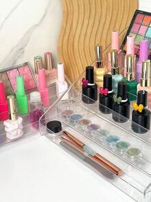 Acrylic Multi-Layer Nail Polish Rack, Plastic Transparent Storage Display Stand For Nail Polish, Nail Salon Makeup Cosmetics Display Shelf - Clear - View 2