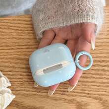 Fashionable Creative Blue Striped Star + Circle Earphone Case Suitable Compatible With Airpods Pro 3, New Pro 2, Cute Apple 4 Minimalist 3, Personalized 1/2 Earphone Case For Women - Light Blue - View 8